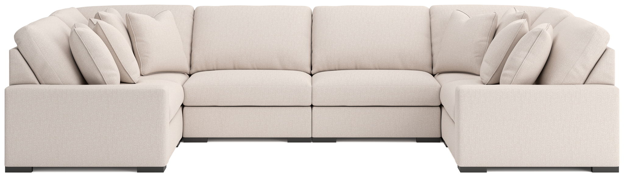 Calden - 6-Piece Sectional With 2 Armless Chairs - Oyster