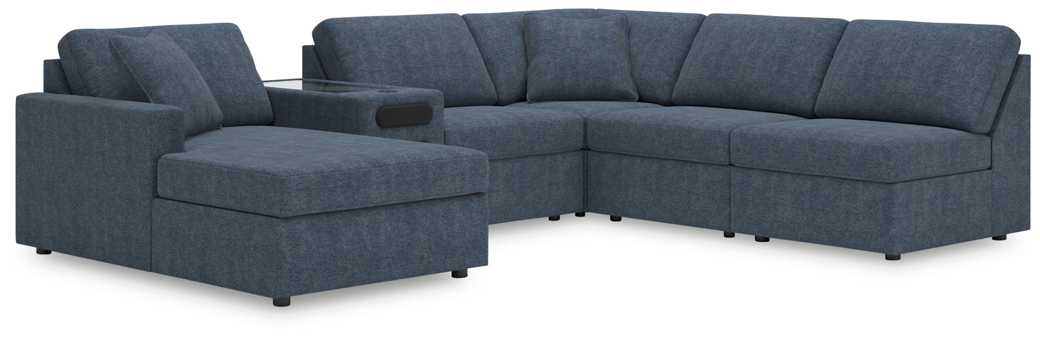 Modmax - 6-Piece Sectional With Laf Corner Chaise And Audio System Console - Ink