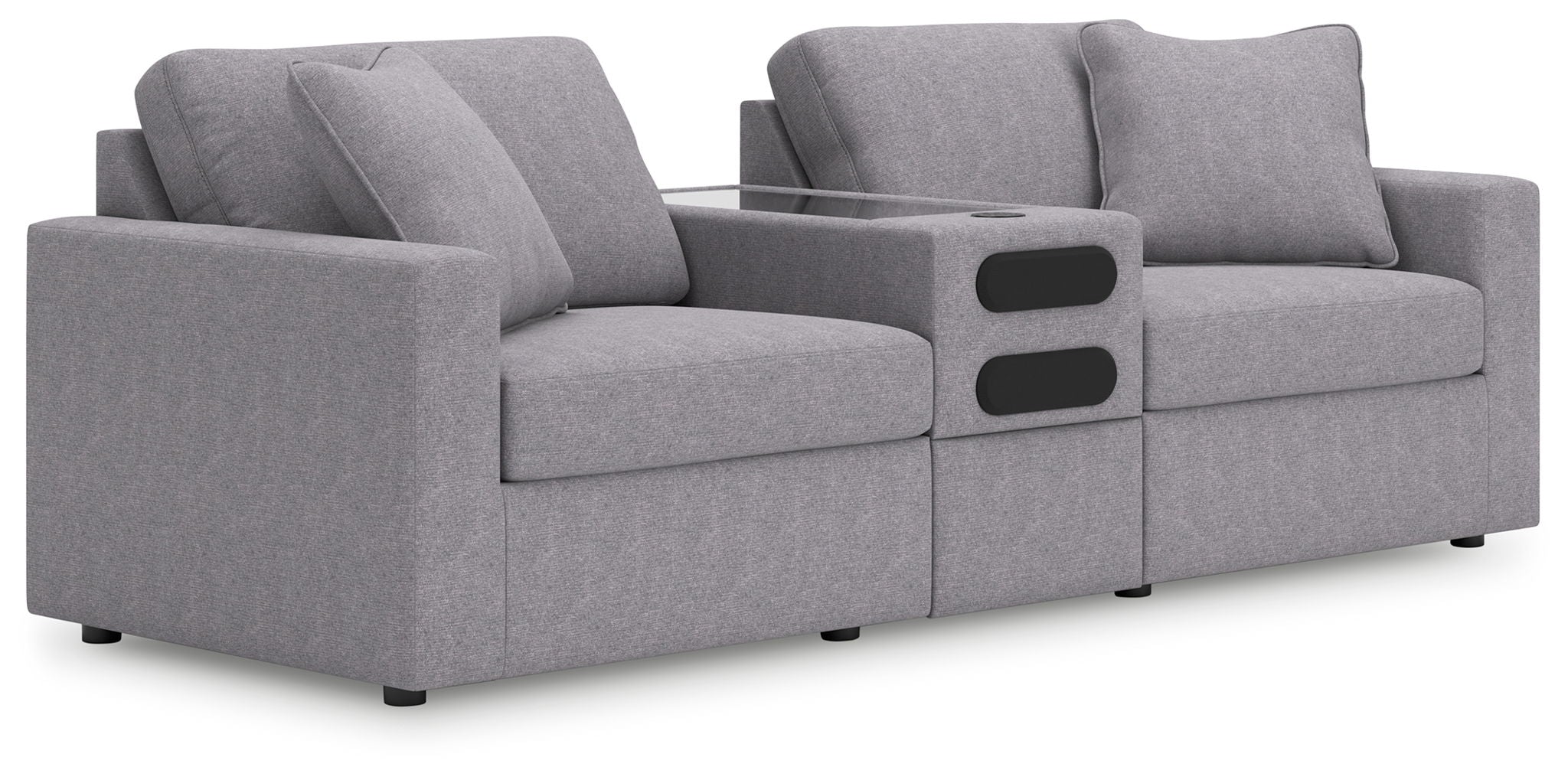 Modmax - 3-Piece Sectional With Audio System Console - Granite