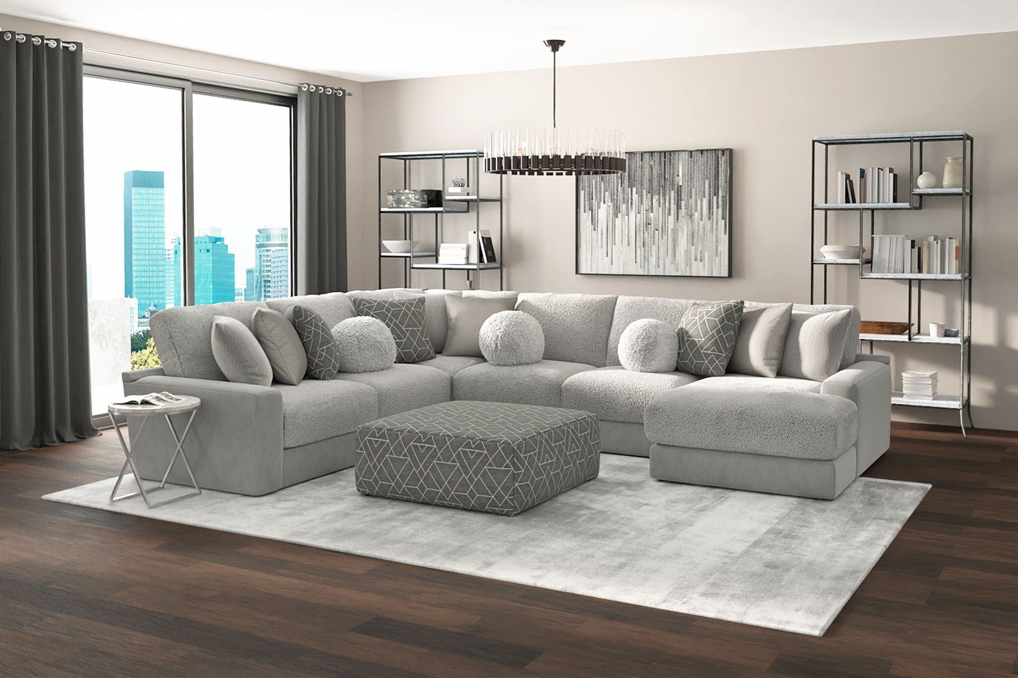 Canyon - Cocktail Ottoman - Zinc