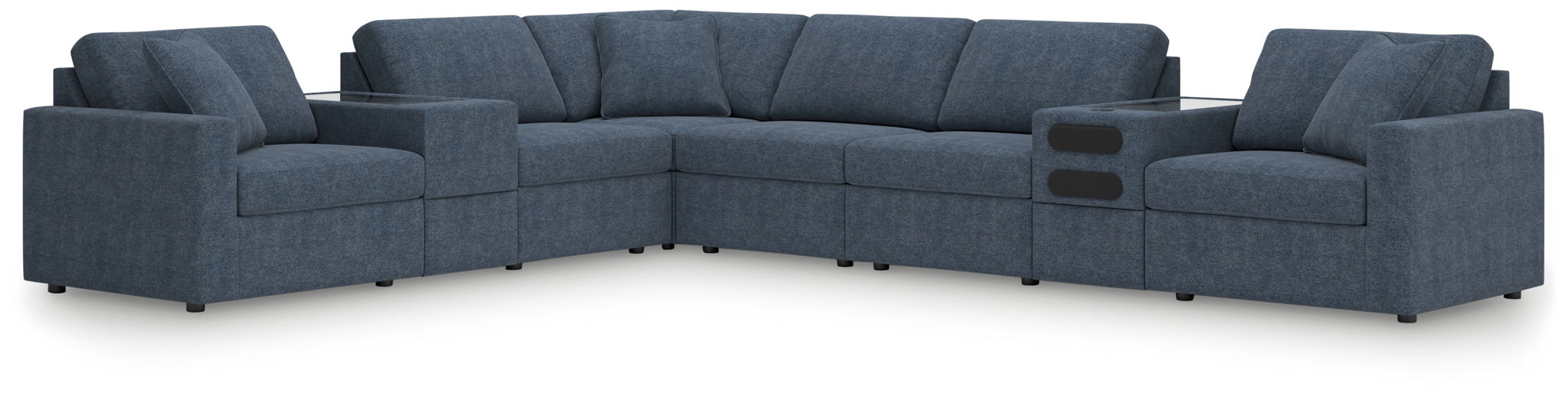 Modmax - 8-Piece Sectional With Audio And Storage Consoles - Ink