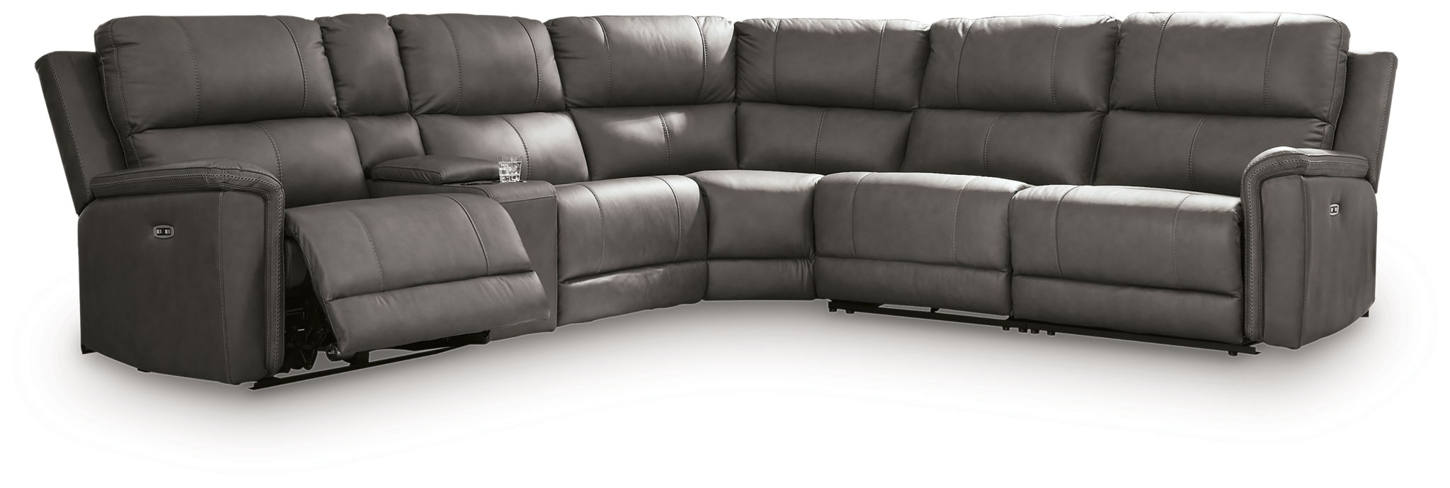 Beryton - 6-Piece Power Reclining Sectional With LAF And RAF Recliners - Anchor