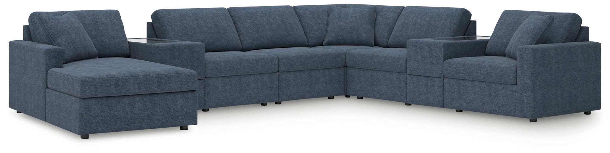 Modmax - 8-Piece Sectional With Laf Corner Chaise And Storage Consoles - Ink