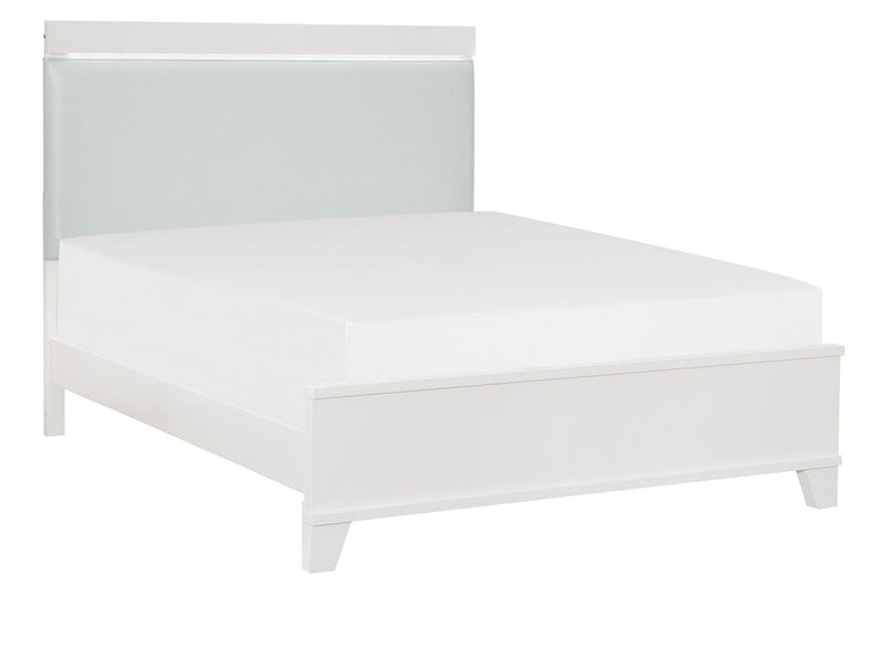 Keren Queen Bed with LED Headboard - White