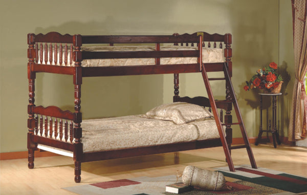 Twin over Twin Wood Bunk Bed - Cherry