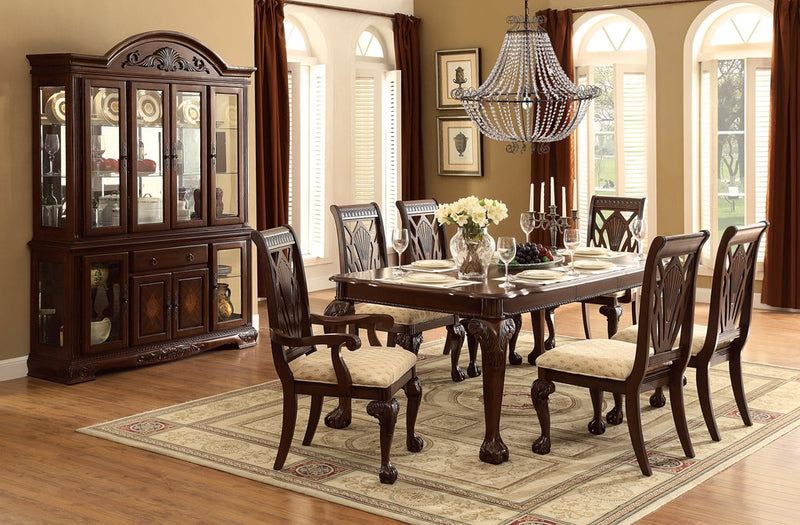 Norwich - Rectangular Dining Room Table & 4 Side Chairs, 2 Arm Chairs, China & Buffet - Warm Cherry