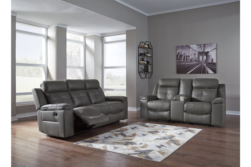 Jesolo - Reclining Sofa & Reclining Loveseat - Dark Gray