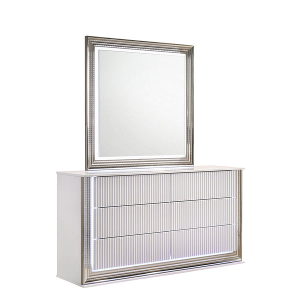 Aspen - Dresser and Mirror with LED - White