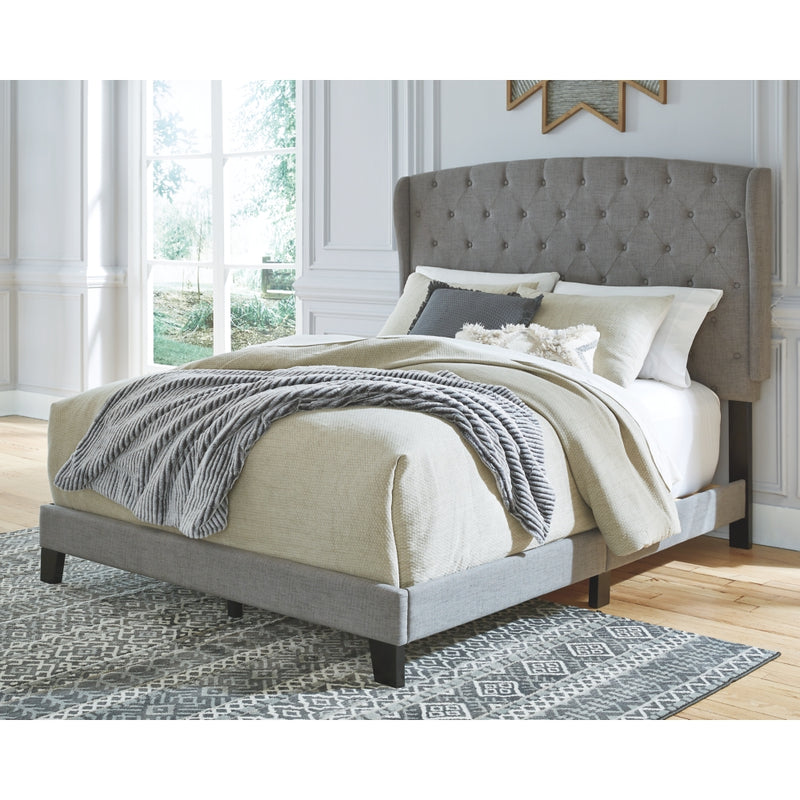 Vintasso Queen Button Tufted Padded Panel Bed  (Gray)