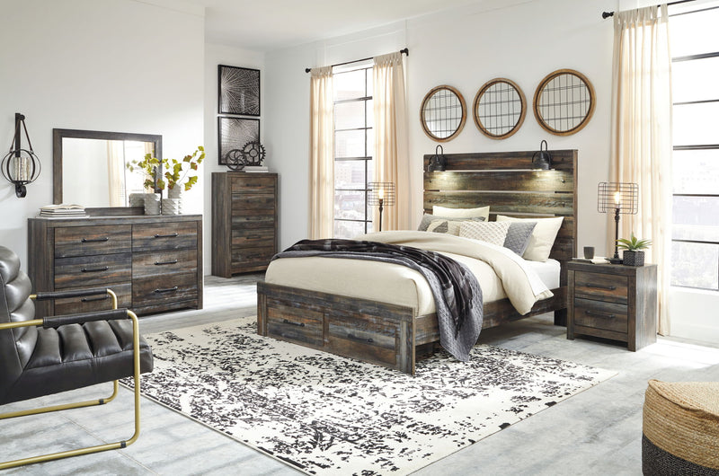 Drystan Multi Queen Bed w/ Dresser Mirror & Nightstand