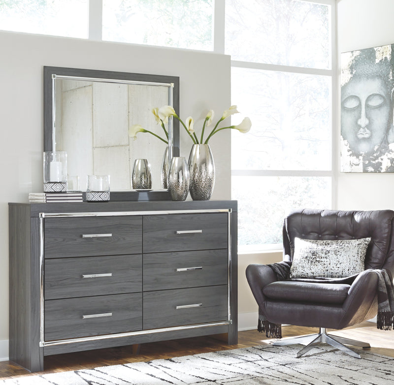 Lodanna - Dresser and Mirror - Gray