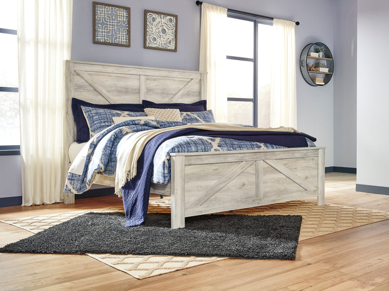 Bellaby King Crossbuck Panel Bed - Whitewash