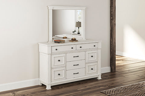 Jennily - Dresser with Mirror - Chipped White