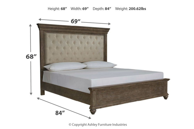 Johnelle - Queen Upholstered Panel Bed - Beige