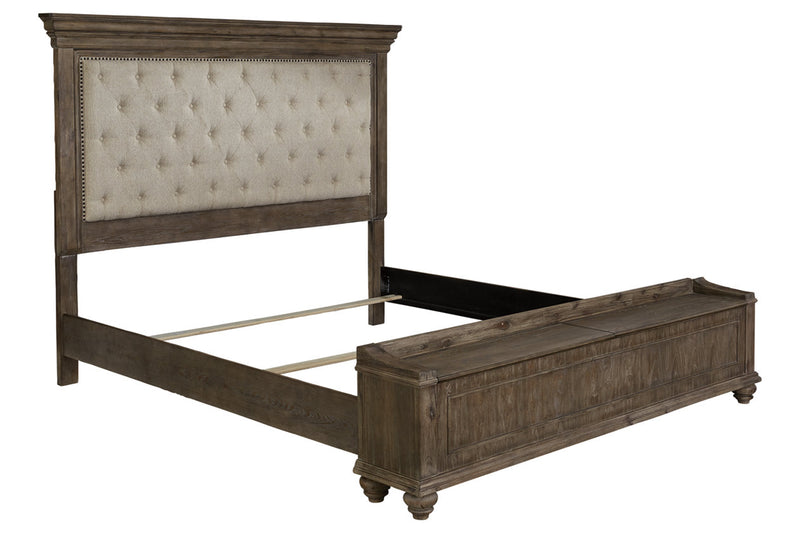 Johnelle - Queen Upholstered Panel Storage Bed - Beige