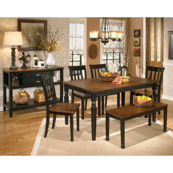 Owingsville Table 4 Side Chairs & Bench - Two Tone Finish