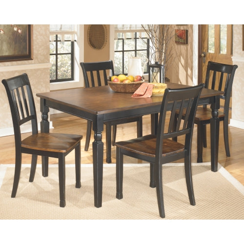 Owingsville Rectangular Table & 4 Side Chairs - Two-Tone Finish