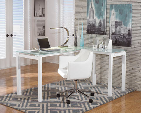 Baraga L-Shaped Desk and Swivel Desk Chair