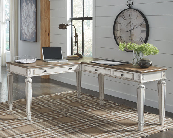 Realyn - Home Office Desk Return - White/Brown
