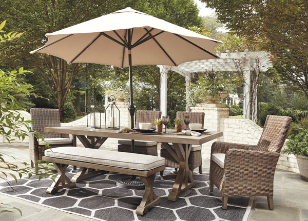 Beachcroft - Outdoor Dining Set & 4 Side Chairs - Beige