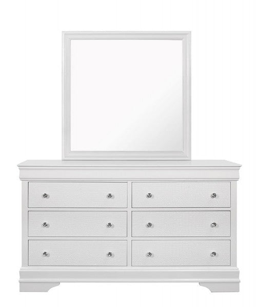 Pompei - Dresser with Mirror -  Metallic White