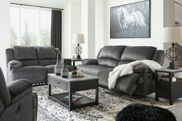 Clonmel - Reclining Sofa , Reclining Loveseat & Zero Wall Wide Seat Recliner - Charcoal