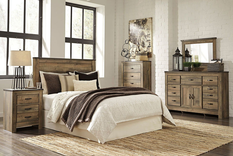 Trinell - Queen Bed with Dresser Mirror & Nightstand - Brown