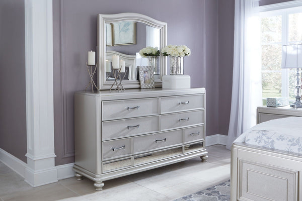 Coralayne - Dresser and Mirror - Silver