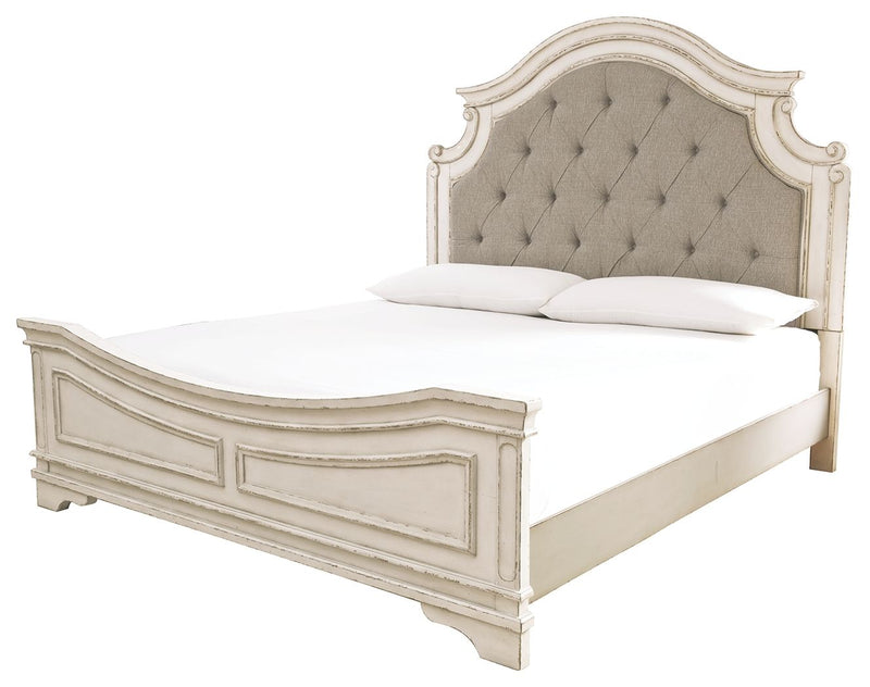 Realyn King Upholstered Panel Bed - Two - tone