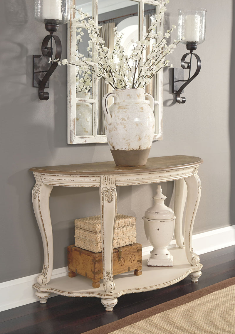 Realyn - White/Brown - Sofa Table