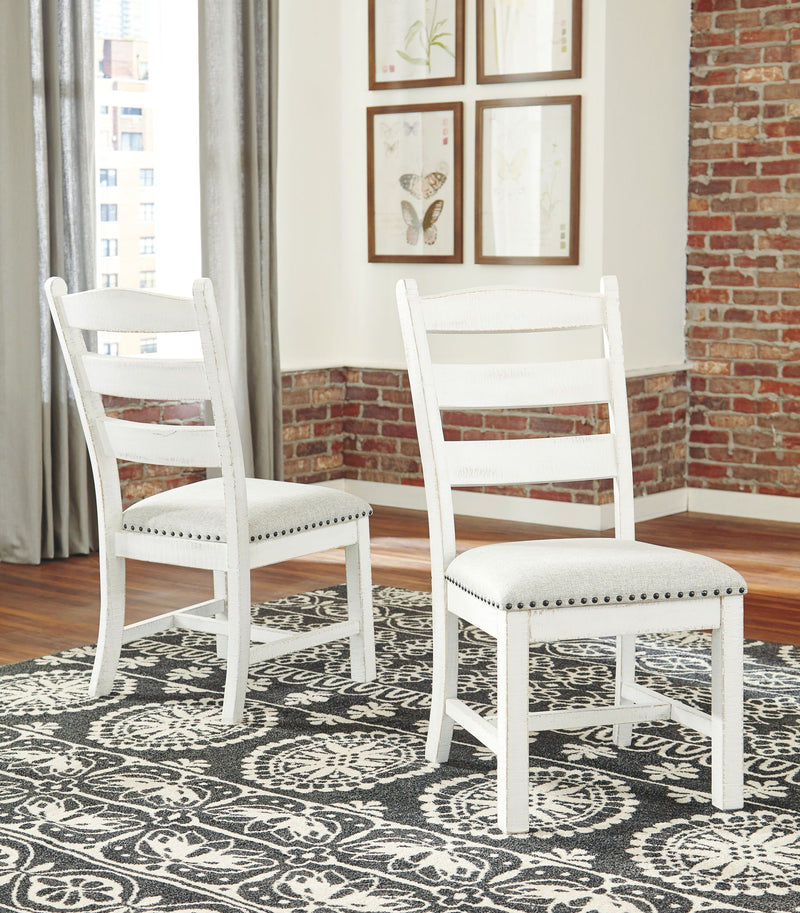 Valebeck - Dining Upholstered Side Chair - Beige/White