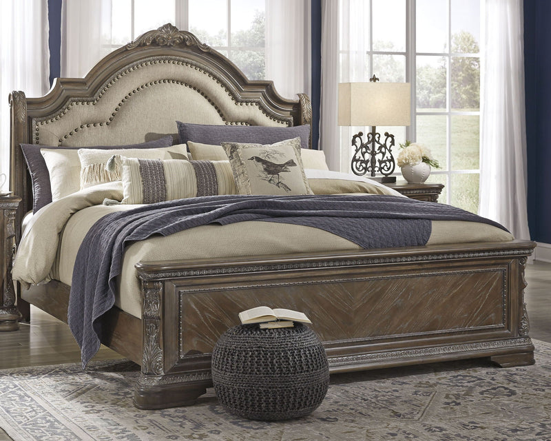 Charmond Queen Upholstered Bed - Brown