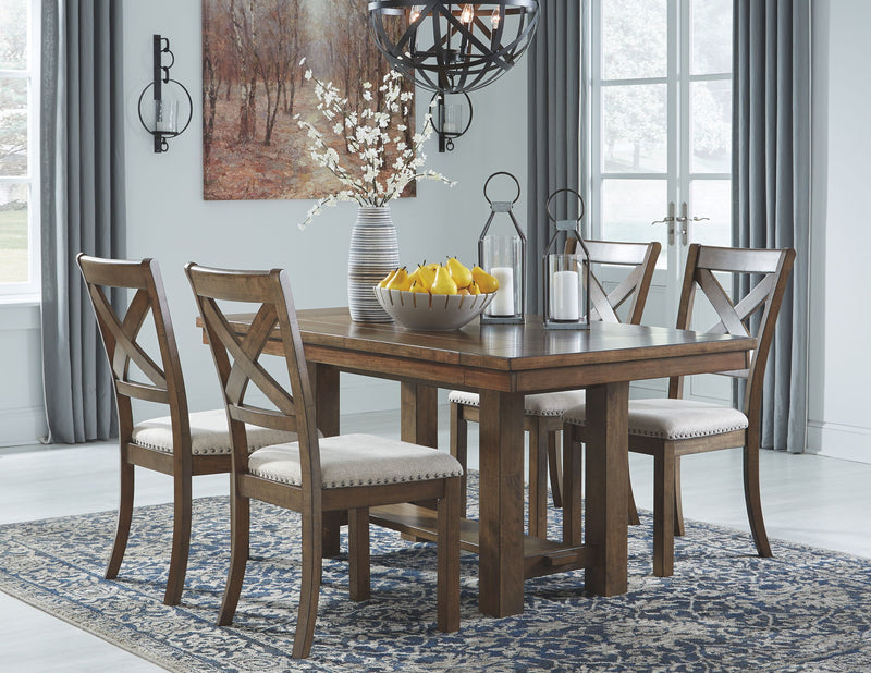 Moriville - Rectangular Dining Table & 4 Side Chairs - Grayish Brown