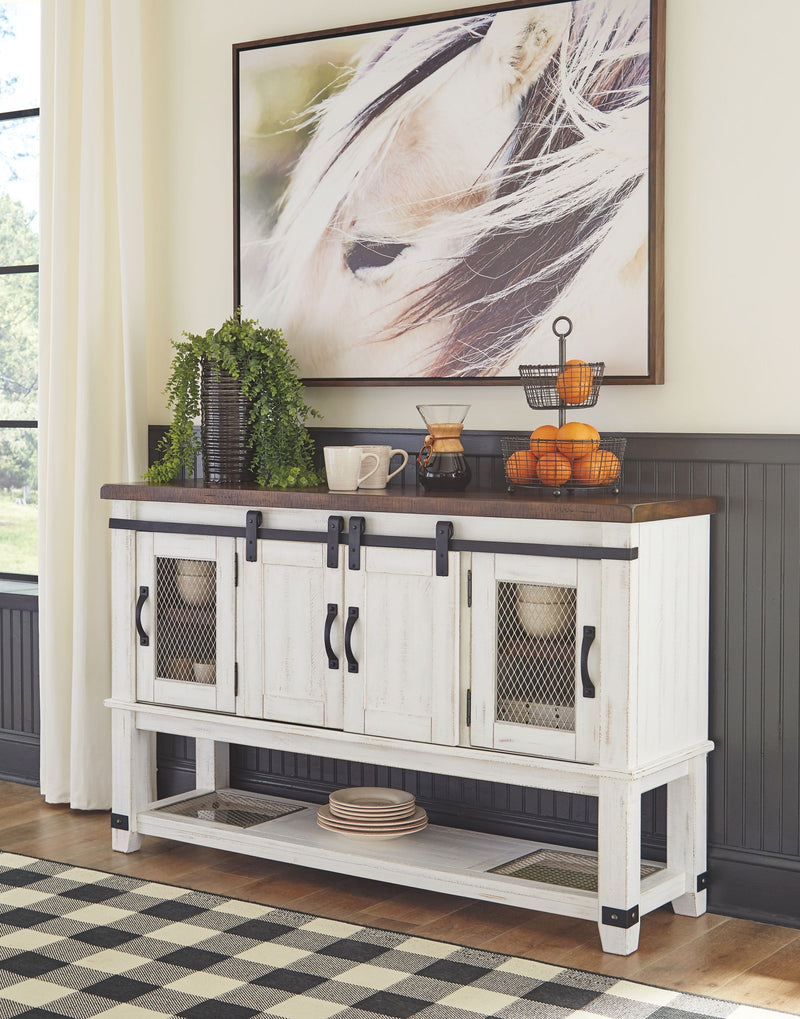Valebeck White Brown Dining Room Server