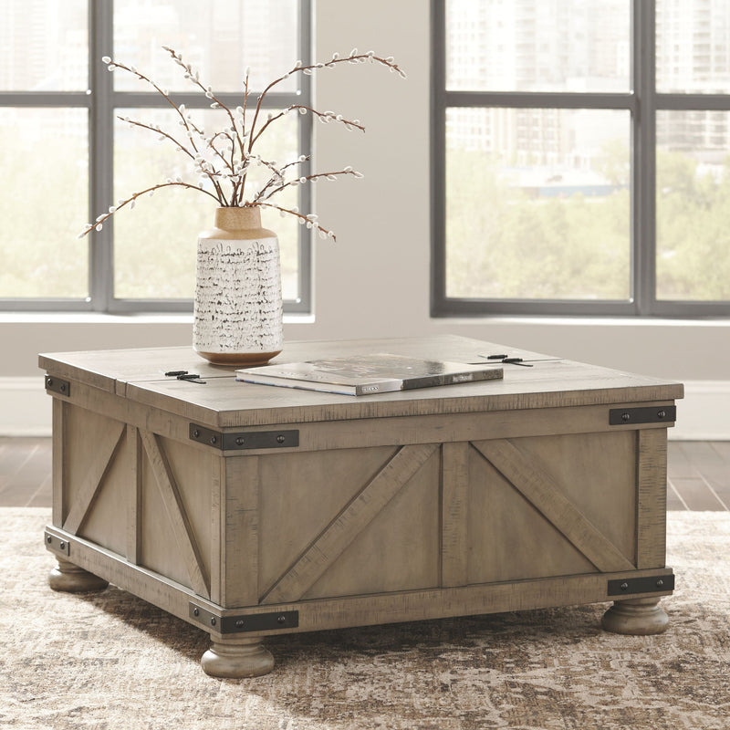 Aldwin - Cocktail Table with Storage - Gray