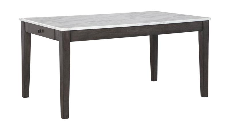Luvoni - White/Dark Charcoal Gray - Rectangular Dining Room Table
