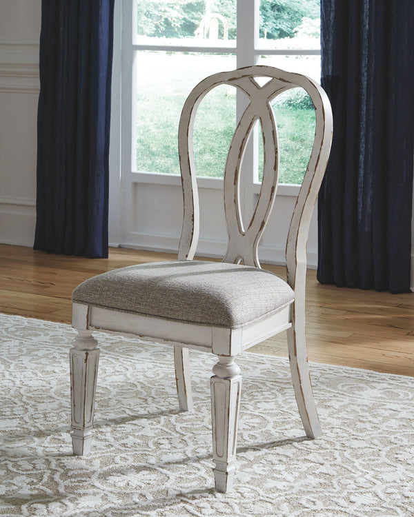 Realyn - Dining Upholstered Side Chair - Chipped White