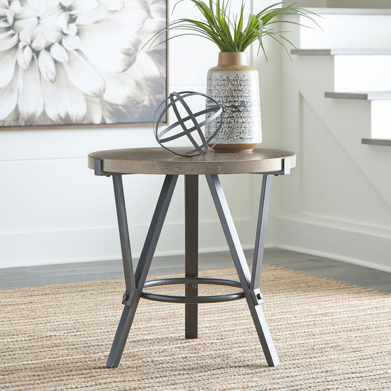 Zontini - Round End Table - Light Brown