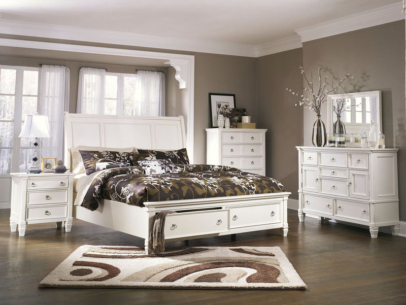 Prentice Queen Storage Bed w/ Dresser Mirror & Nightstand