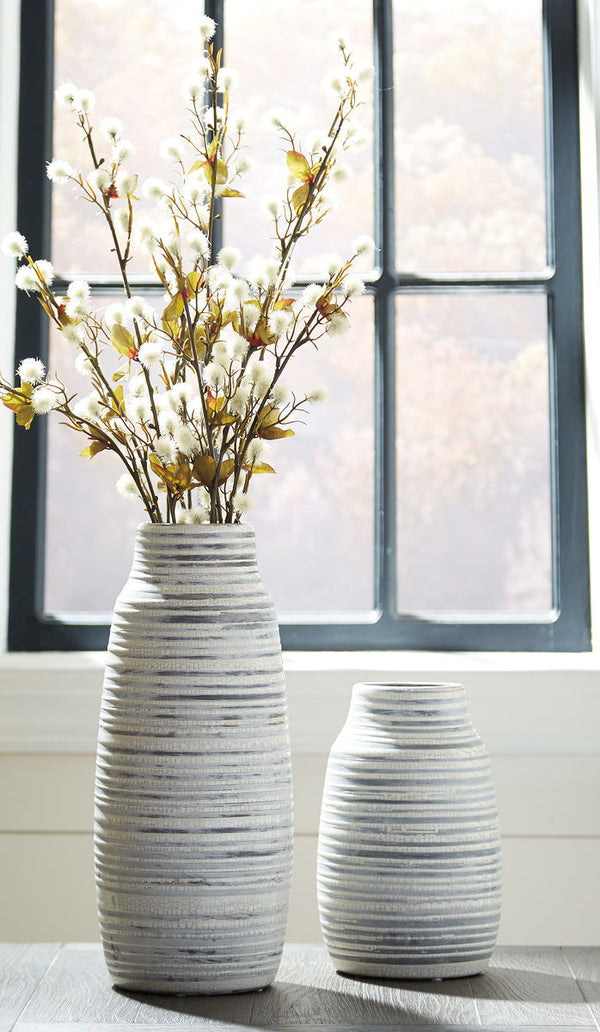 Donaver Gray/White Vase Set (2/CN) - Ashley shop at  Regency Furniture