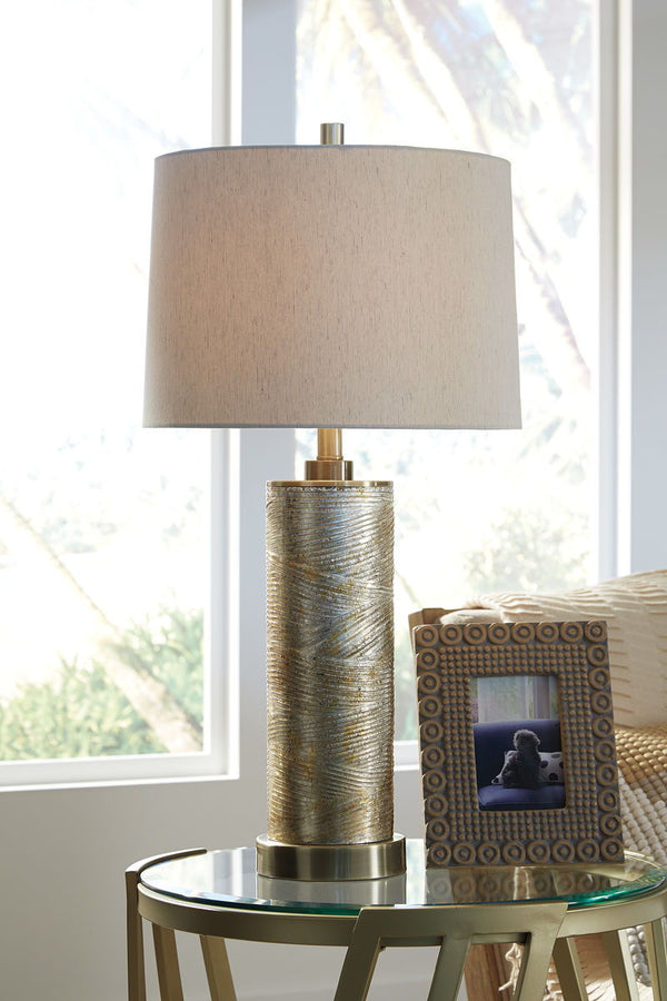 Farrar Gold Finish Glass Table Lamp (1/CN) - Ashley shop at  Regency Furniture