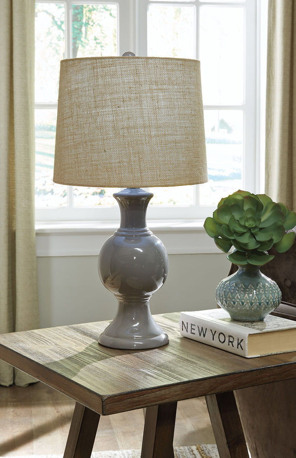 Magdalia- Gray Ceramic Table Lamp (1/CN) - Ashley shop at  Regency Furniture