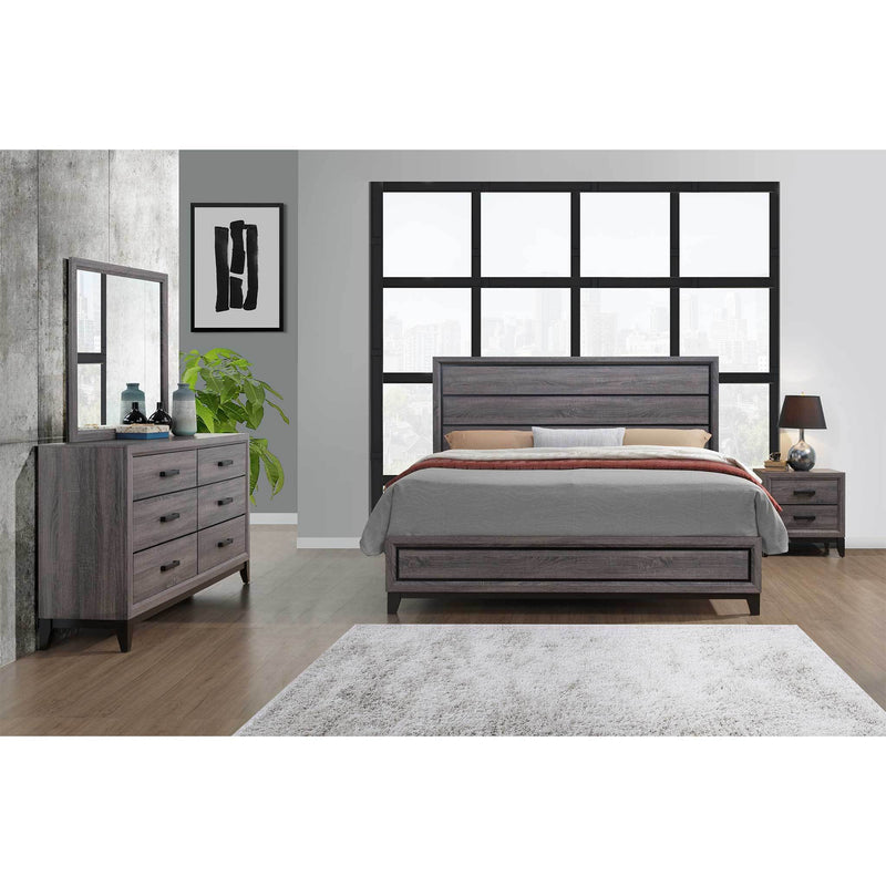 Kate Grey Queen Bed and Dresser with Mirror